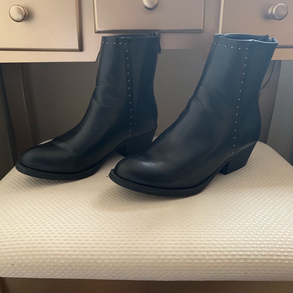 Black Leather Booties